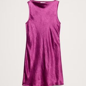 Banana Republic Crinkle-Satin Shift Dress - Size S TALL